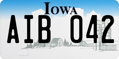 IA license plate AIB042