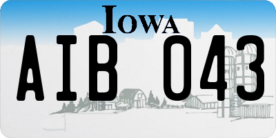 IA license plate AIB043