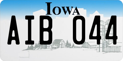 IA license plate AIB044