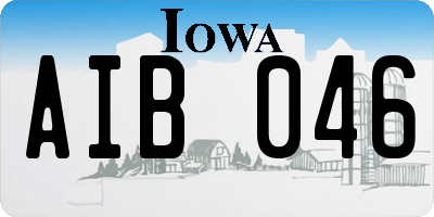 IA license plate AIB046