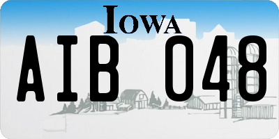 IA license plate AIB048