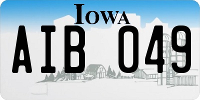 IA license plate AIB049