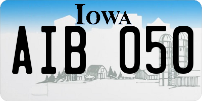 IA license plate AIB050