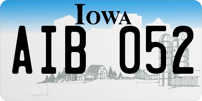 IA license plate AIB052
