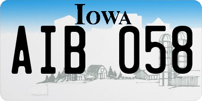 IA license plate AIB058
