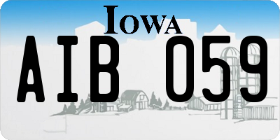 IA license plate AIB059