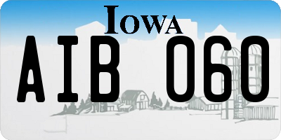 IA license plate AIB060