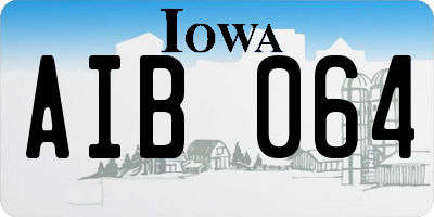 IA license plate AIB064