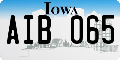 IA license plate AIB065