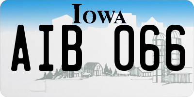 IA license plate AIB066