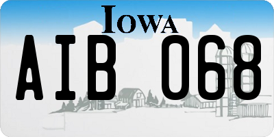 IA license plate AIB068