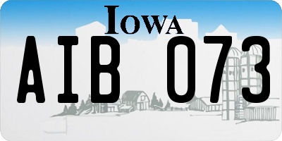 IA license plate AIB073