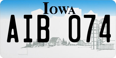 IA license plate AIB074