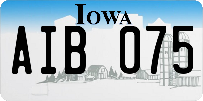IA license plate AIB075