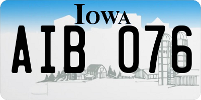 IA license plate AIB076
