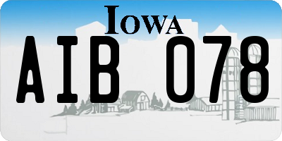 IA license plate AIB078