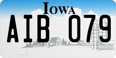 IA license plate AIB079