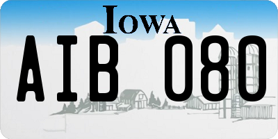 IA license plate AIB080