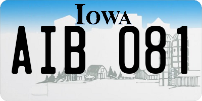 IA license plate AIB081