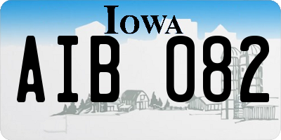 IA license plate AIB082