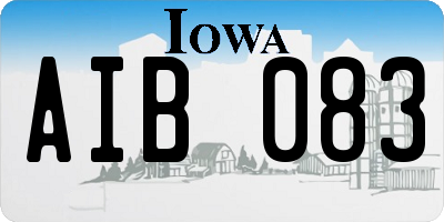 IA license plate AIB083
