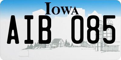 IA license plate AIB085
