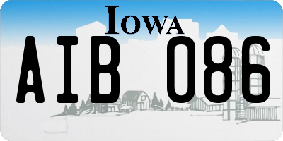 IA license plate AIB086