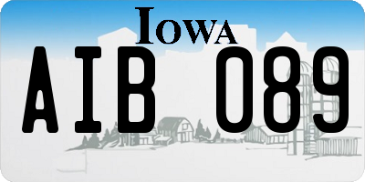 IA license plate AIB089