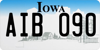 IA license plate AIB090