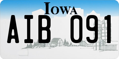 IA license plate AIB091