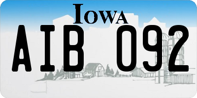 IA license plate AIB092