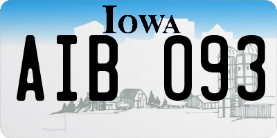 IA license plate AIB093