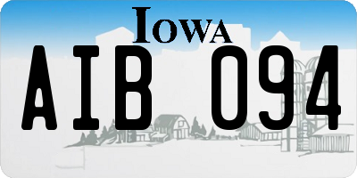 IA license plate AIB094