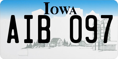 IA license plate AIB097