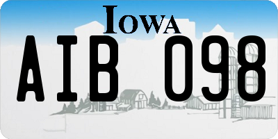 IA license plate AIB098