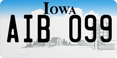 IA license plate AIB099
