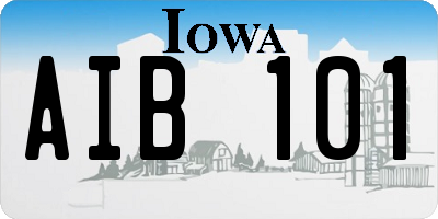 IA license plate AIB101