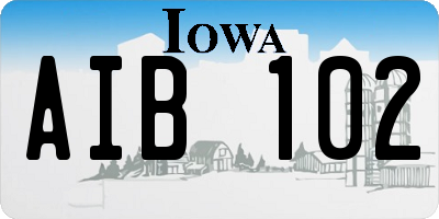 IA license plate AIB102