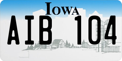 IA license plate AIB104