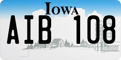 IA license plate AIB108