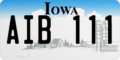 IA license plate AIB111
