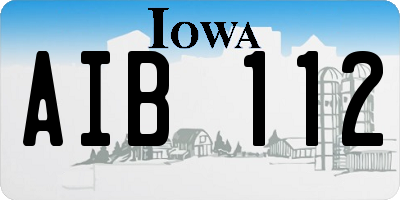 IA license plate AIB112
