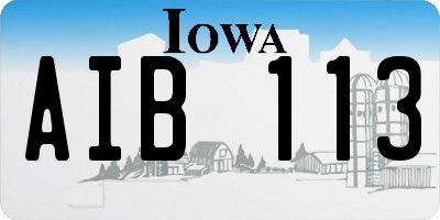 IA license plate AIB113