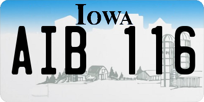 IA license plate AIB116