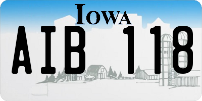 IA license plate AIB118