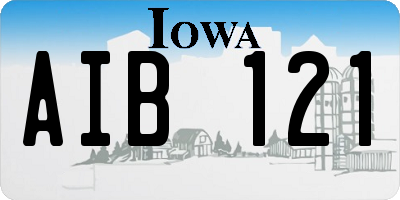 IA license plate AIB121