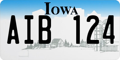 IA license plate AIB124