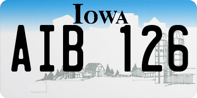 IA license plate AIB126