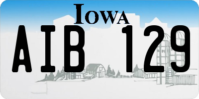 IA license plate AIB129