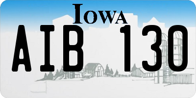 IA license plate AIB130